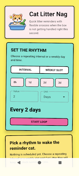 Cat Litter Nag interval reminder screenshot